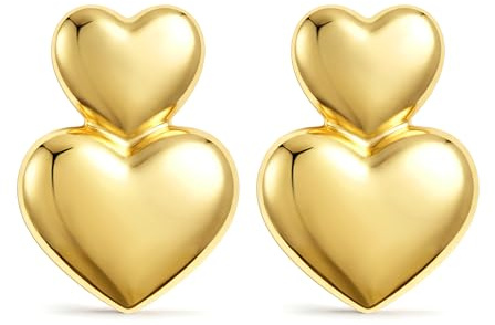 Goldene, HerzföRmige Ohrringe FüR Damen, Einzigartige HerzföRmige Ohrringe Stilvolle Und Elegante Geschenkidee