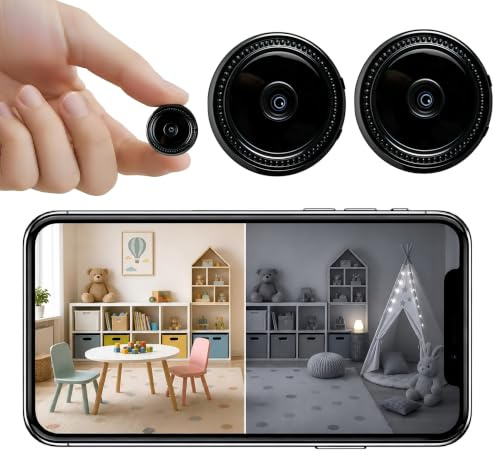 JEWKTTONS Small Hidden Spy Camera, 1080P HD Mini WiFi Security Camera, Indoor Outdoor Night Vision, Motion Detection, Real-Time Phone App Remote View for Home Bedroom Office Z/Y