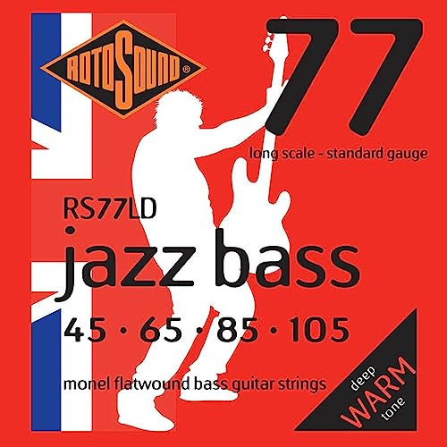 Rotosound corde per basso elettrico JAZZ 77 MONEL FLATWOUND 4-corde RS77LD FLATW Standard 45-105