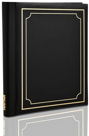 Arpan Black Large Deluxe Self Adhesive Photo Album Holds 10.8 x 7.5'' 40/Sheets, 80/Sides