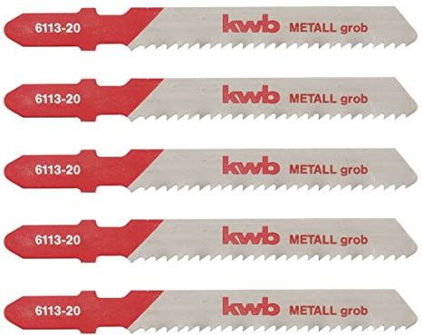kwb Lame per seghetto alternativo Profi-Pack per metallo 611325 (grosso, HSS, attacco singolo, T118B) ad es. per Einhell RT-JS 85