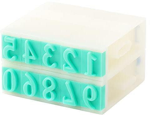 Sourcingmap 1 Set Detachable Number Stamp, Rubber Head 10 Digits Arabic Numerals Stamps Combination Block Stamp, Green