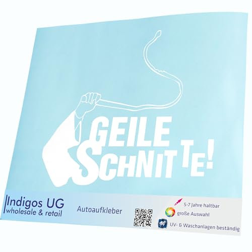 INDIGOS UG Aufkleber - Autoaufkleber - JDM - Die cut - Auto - 120x100 mm - Geile Schnitte! - weiß - Heckscheibe - Heckscheibenaufkleber - Sticker - Tuning