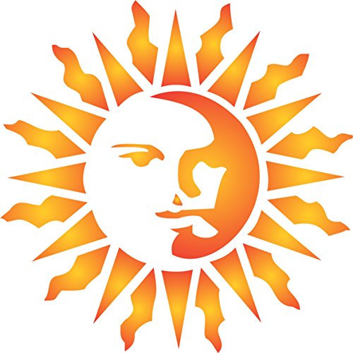 Sun Schablone Wiederverwendbare Schablonen für Malerei – Beste Qualität Grenze Wand Art Decor Ideen – Verwendung auf Wände, Böden, Stoffe, Glas, Holz, Karten, und mehr... L