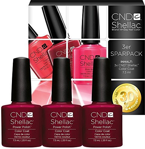 CND Shellac UV/LED Power Polish, Decadence 7,3 ml, 3 Stück