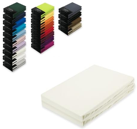 EXKLUSIV HEIMTEXTIL Jersey Spannbettlaken Doppelpack 200 x 220 cm Naturweiß