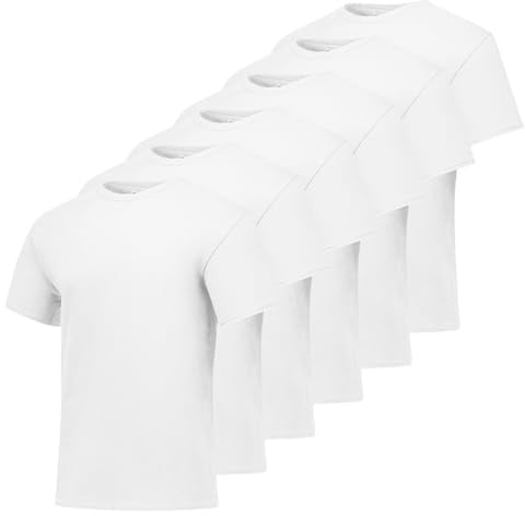 Hanes Men's Essentials Short Sleeve T-Shirt Value Pack, White 6-Pack, 3XL (Pack of 6)