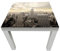 wandmotiv24 Beistelltisch New York Skyline View Weiß - Matt Kleiner Tisch als Deko, Holz-Tisch, Tischplatte Bedruckt, Couchtisch, Gartentisch, Kunstdruck M0221