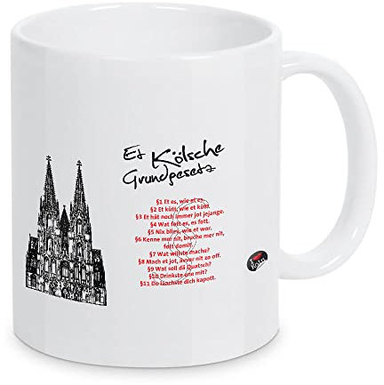 artboxONE Tasse ET KÖLSCHE GRUNDGESETZ weiß von KoenigReich - Kaffeetasse Städte/Köln
