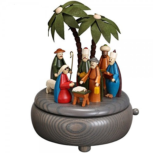 Rudolphs Schatzkiste Spieldose Geburt Christi bunt BxHxT 13x16x13 cm NEU Spieluhr Spielwerk Musikdose Musik Figur Seiffen Erzgebirge Holz Dekoration Weihnachten