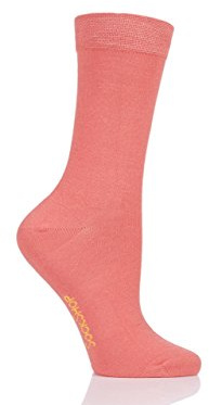 SockShop Ladies Colour Burst Vibrant Bamboo Socks with Smooth Toe Seams Pack of 1 Peaches And Cream 4-8