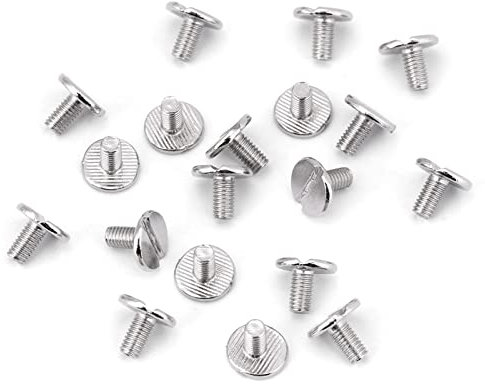 GLOGLOW 20Pcs/Set Flat Head Nieten, Durable Messing Gewinde Mutter Nagel Nieten Schrauben Anti-Rost-Craft Repair Supplies Classic Silver(5mm)