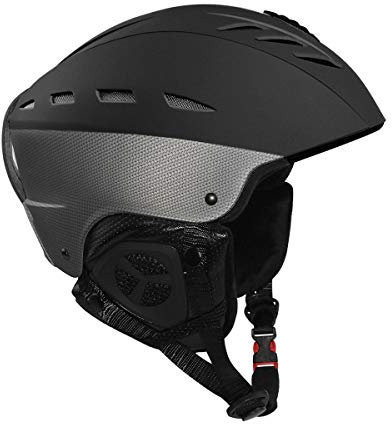 Sport Tent Skihelm Erwachsene Snowboardhelm Ski Sport Helm Skifahren (Large (59-61cm), Schwarz)