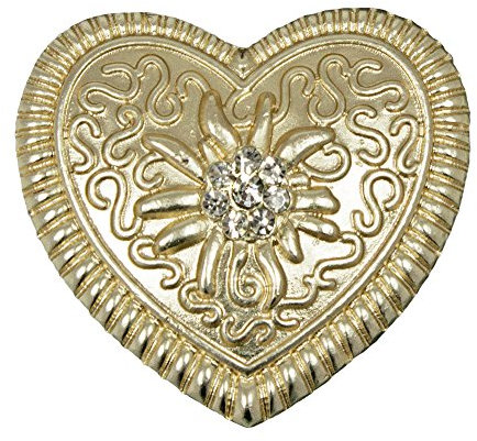 Magnet Brosche Tuchhalter - Gold Herz Ornament