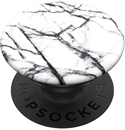 PopSockets PopGrip - Ausziehbarer Sockel und Griff für Smartphones und Tablets mit einem Austauschbarem Top - Dove White Marble