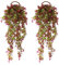 FUJIE 2 Pcs Artificial Ivy Vine Artificial Plants Fake Ivy Hanging Garland Trailing Bracket plant for Outdoor Indoor Hanging Basket Decor