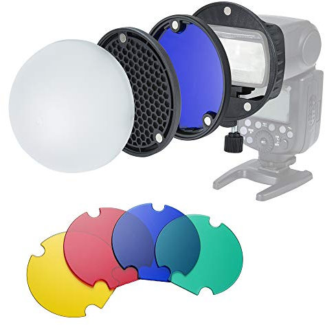 INSSTRO Kit di accessori per Flash Speedlite con Softbox Diffusore Adattatore magnetico universale per Flash Canon, Nikon, Sony, Godox Speedlight e YONGNUO Speedlite