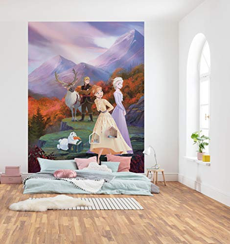 Komar Disney Fototapete FROZEN SPRING IS COMING - Größe 184 x 254 cm (Breite x Höhe), Frozen 2, Eiskönigin, Tapete, Wandgestaltung, Kinderzimmer, Dekoration -4-4105