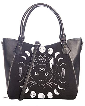 Banned Pentacle Coven Tasche Sphynx Katze Gothic Okkult Mondphasen Handtasche