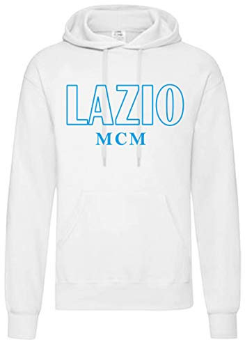 Tipolitografia Ghisleri, Sweatshirt mit Kapuze und Taschen, Lazio, Jahr 1900, MCM., Weiß Large