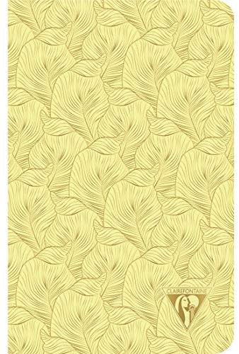 Clairefontaine 193506C Notizbuch Neo Deco Frühlings Sommer Kollektion, mit Fadenbindung, 11 x 17cm, 48 Blatt, liniert, 90g, elfenbeinfarbiges Papier, 1 Stück, Gelb Tropikal