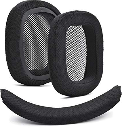Defean - Ohrpolster G533, kompatibel mit Logitech G533, Schwarz, Stoff und Schaumstoff