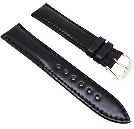 Sandtuhr Rios Cordovan Uhrenarmband Chicago 22mm schwarz Vollumbugband Made in Germany