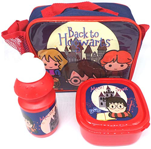TDL Harry Potter Ensemble-Cadeau Sac Isotherme + Bidon + Boîte À Déjeuner - Licence Officielle - Lunch Bag + Sports Bottle + Sandwich Box - Gift Bundle