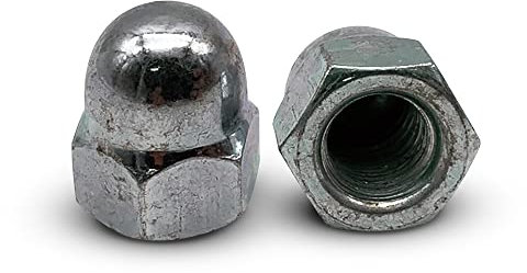 DOJA Industrial | TUERCA CIEGA M5 | PACK 25 | Tuercas Bellota | Tuercas Ciegas Hexagonales para Tornillos | Tuerca de Bellota de Acero Cincado | Juego de Tapones Roscados con Cabeza de Seguridad