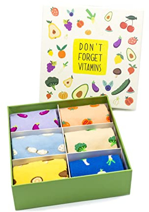 Caramella 6 Paar bunte Socken lustige Sockenbox, bestes Socken Geschenk für Freunde und Familie für besonderen Anlass