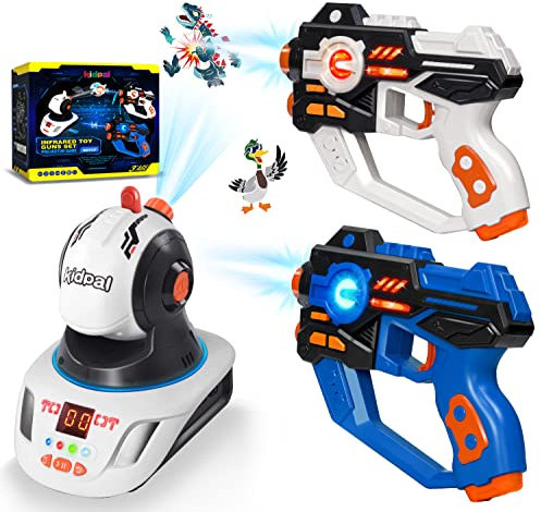 Kidpal Laser Tag Gun Games with Projector, Laser Guns for Kids, Lazer Tag Toy, Infrared Battle Laser Guns, Lazer Tag Guns for Kids Age 3 4 5 6 7 8 Years Boys, Laser Gun Set of 2 Indoor and Outdoor