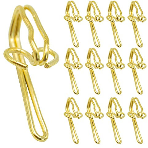 Ganchos de cortina resistentes, 100 ganchos de metal para cortinas plisadas, cortinas de ventana (dorado)
