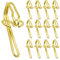 Ganchos de cortina resistentes, 100 ganchos de metal para cortinas plisadas, cortinas de ventana (dorado)