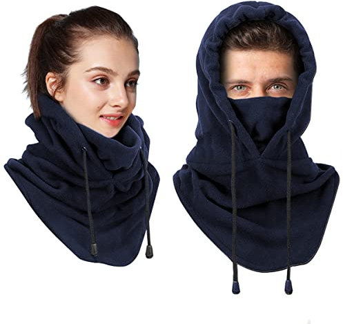 Sturmhaube Winter Gesichtsmaske Herren Damen Fleece Balaclava Skimaske Winddichte Motorradmasken Halswärmer Sturmhaube Gesichtshaube für Fahrrad Motorrad Snowboard Outdoor Sport Unisex, Navy Blau