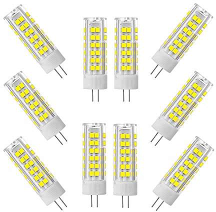 Ruihua 10 Packungen G4 7W Kaltes Weiß 6000K LED Kapsel Glühbirnen(70W Halogenlampenäquivalent) 700LM G4 Mini Maisbirnen Nicht Dimmbar Bi-Pin Sockel Energiesparlampe AC 220-240V