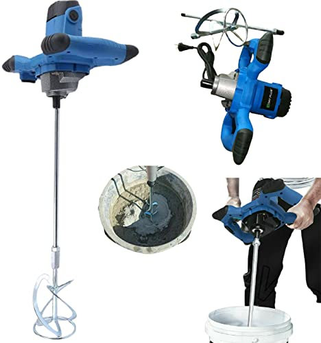 Malaxeur à mortier 2600 W avec filetage M14, engrenage métallique à 6 vitesses, démarrage progressif, régulation électronique de la vitesse, grand mélangeur Ø 120 mm, mélangeur à main pour peinture,