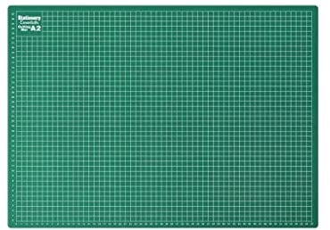 A1 A2 A3 A4 A5 Size Cutting Mat Non-Slip Cutting Board with Surface for Arts & Crafts Easy Guided Line Knife Cuts for Paper, Card, Fabric, Plastic for Professional Cutting Green (A2)