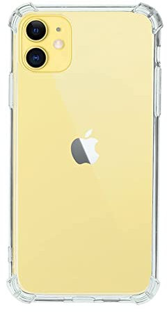 QUITECO Cover Trasparente per iPhone 11, Custodia Resistente in TPU, Anti Urto con Angoli Rinforzati, Protezione Bordi e Antigraffio