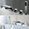 Rubinetto per vasca da bagno, a cascata, per vasca da bagno, a 5 fori, per vasca da bagno, adatto per tubo da 1/2, in ottone