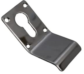 Vibe Cylinder Pull Euro 90x45mm on Polished Stainless Steel, Front Door Pull for Use on Doors for Security, Cylinder Lock with Curved Finger Grip, Latch Pull, Front Door Handle for Cylinder Locks