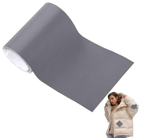 TSKDKIT Nylon Patches Sticker Nylon Repair Patch Self Adhesive Tent Patch Black Down Jacket Patch Waterproof Nylon Repair Patches Kit for Clothing, Bags, Tent etc(2m x 7.6cm, grey)