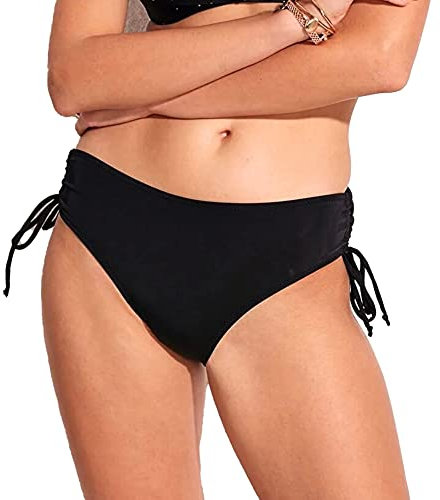 LIGNE V - Shorty Bas De Maillot De Bain Menstruel Noir - Maillot De Bain Femme - Absorption Modérée - Adapté aux Grandes Tailles - Idéal pour Les Règles À La Piscine ou La Plage - Shorty Menstruel 38
