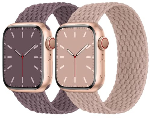 Solo Loop Geflochtenes Armband Kompatibel mit Apple Watch 38mm 40mm 41mm 42mm 44mm 45mm 46mm 49mm, Nylon Elastisches Band für Apple Watch 11 10 9 8 7 6 5 4 3 2 1 SE 3/2/ 1 Ultra 3/2/ 1