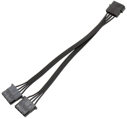 RUITEXUN D-Type Molex LP4 IDE 4-poliger Stecker auf 2 x Molex LP4 4-polige Buchse Power Y Splitter Connector Adapterkabel für Festplatten, Kühlventilatoren, CD-ROM, DVD-ROM-Laufwerke (schwarz)