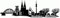 Samunshi® NRW Skyline Aufkleber Sticker Autoaufkleber City Gedruckt - 120x34cm schwarz