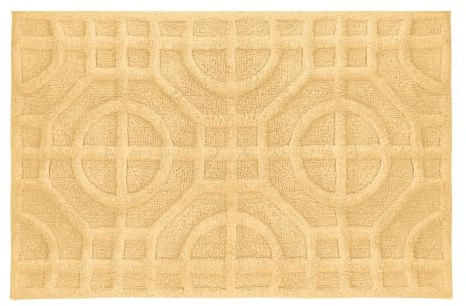 Kleine Wolke Badteppich Mosaic Solaris 70 x 120 cm | Rutschhemmende Unterseite, für Fußbodenheizung, maschinenwaschbar, 100% Baumwolle