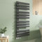 EMKE Sèche Serviettes à Eau Chaude Tube Ovale,112x50cm,Radiateur de Salle de Bains à Tube Ovale,Porte-Serviettes pour Le Chauffage de la Salle de Bain, Chauffage de l'eau Chaude,475W,Anthracite
