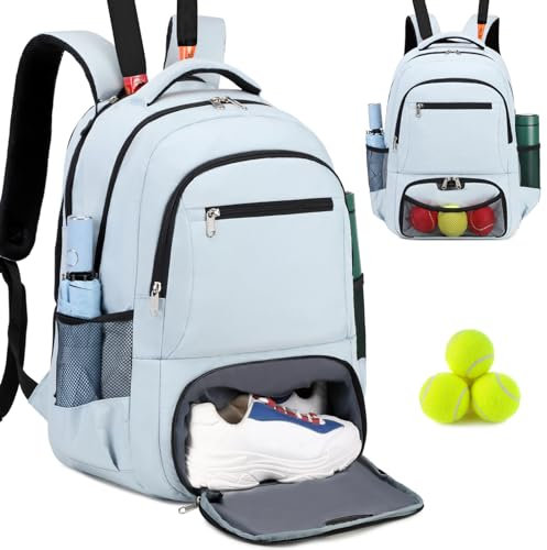 ACESAK Tennis-Rucksack, Tennistasche für Damen und Herren, Tennistasche für 2 Schläger, Badminton-Squash, Pickleball-Paddelbälle