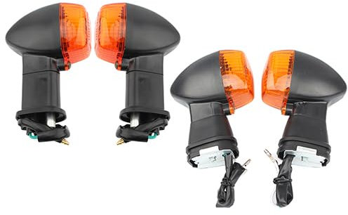 GFDSGRE Blinker Motorrad Vorne Hinten Motorrad Blinker Kontrollleuchten Passend for Kawasaki Ninja ZX-6R ZX6R ZX-7R ZX-9R ZX9R ZX10R ZX-10R ZX-12R ZX12R Motorrad Blinker (Color : 1Set Amber)