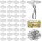 NQEUEPN 100 Pièces Crochets Plafond Adhésifs, Crochets Plafond Collants Ventouse Ronds Perçage Cintre Mural Amovible Fermoir Plafond Auto-Adhésif pour Décorations de Bureau de Cuisine Salle de Bain